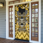 Aotearoa Ngati Whatua Door Cover Maori Tribal Gold Paua Shell Pattern