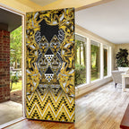 Aotearoa Ngati Whatua Door Cover Maori Tribal Gold Paua Shell Pattern
