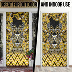 Aotearoa Ngati Whatua Door Cover Maori Tribal Gold Paua Shell Pattern
