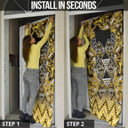 Aotearoa Ngati Whatua Door Cover Maori Tribal Gold Paua Shell Pattern