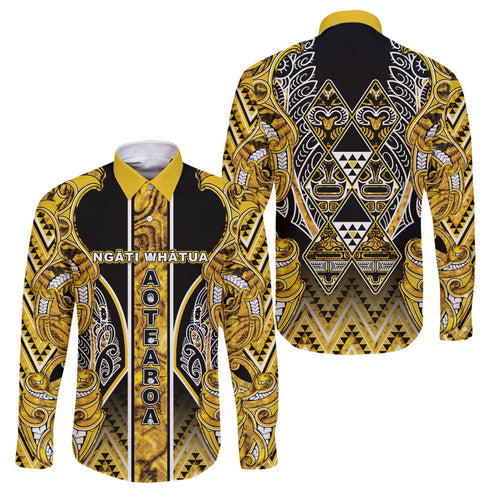 Aotearoa Ngati Whatua Family Matching Summer Maxi Dress and Hawaiian Shirt Maori Tribal Gold Paua Shell Pattern