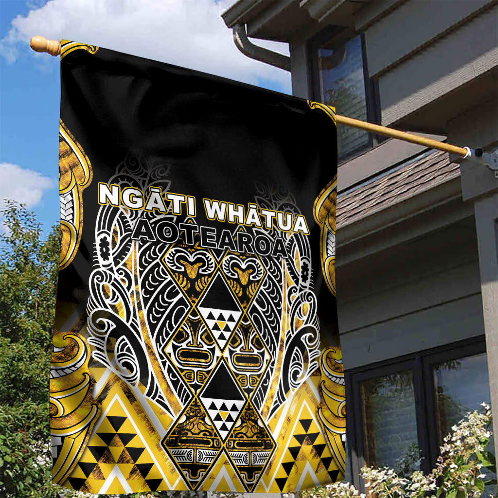 Aotearoa Ngati Whatua Garden Flag Maori Tribal Gold Paua Shell Pattern