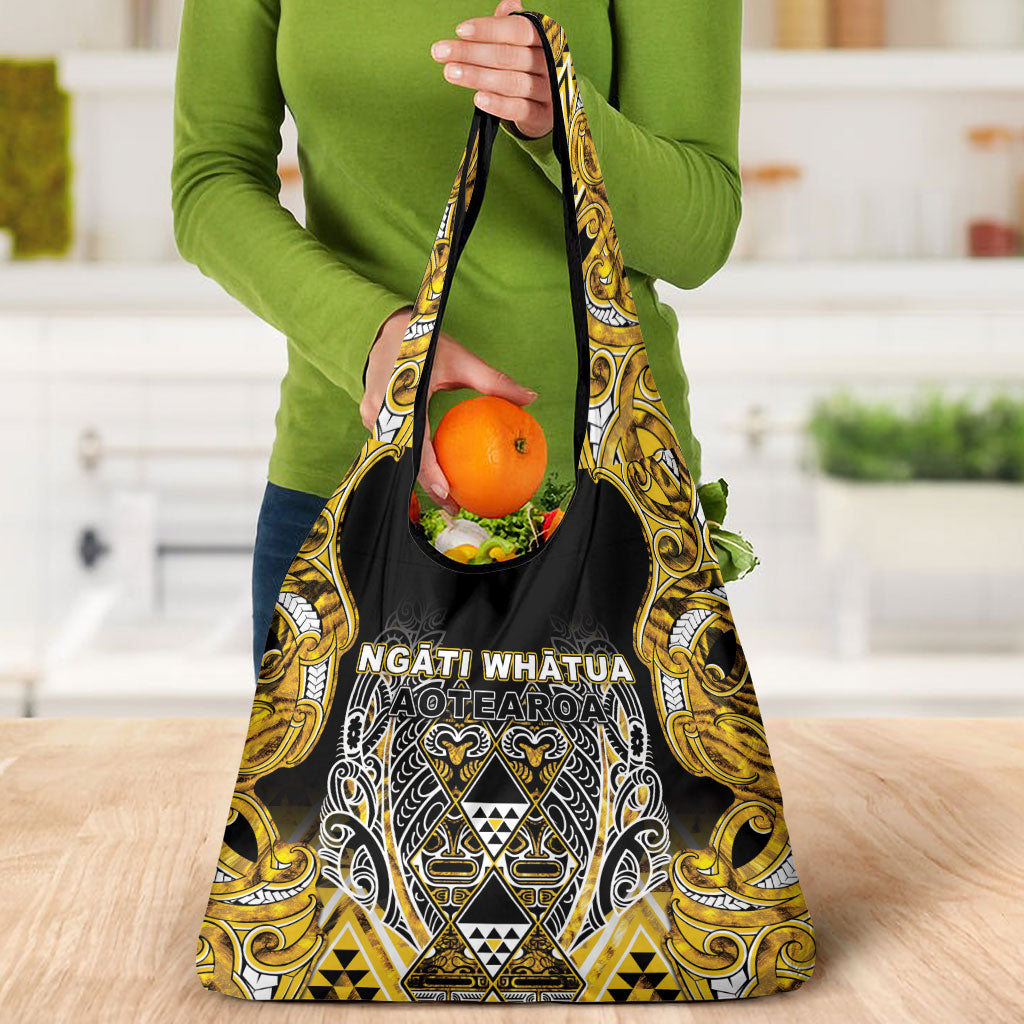 Aotearoa Ngati Whatua Grocery Bag Maori Tribal Gold Paua Shell Pattern