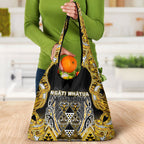 Aotearoa Ngati Whatua Grocery Bag Maori Tribal Gold Paua Shell Pattern