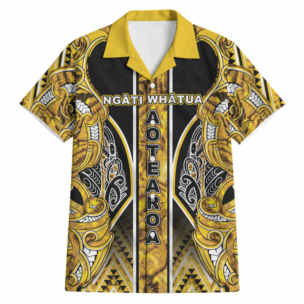 Aotearoa Ngati Whatua Hawaiian Shirt Maori Tribal Gold Paua Shell Pattern