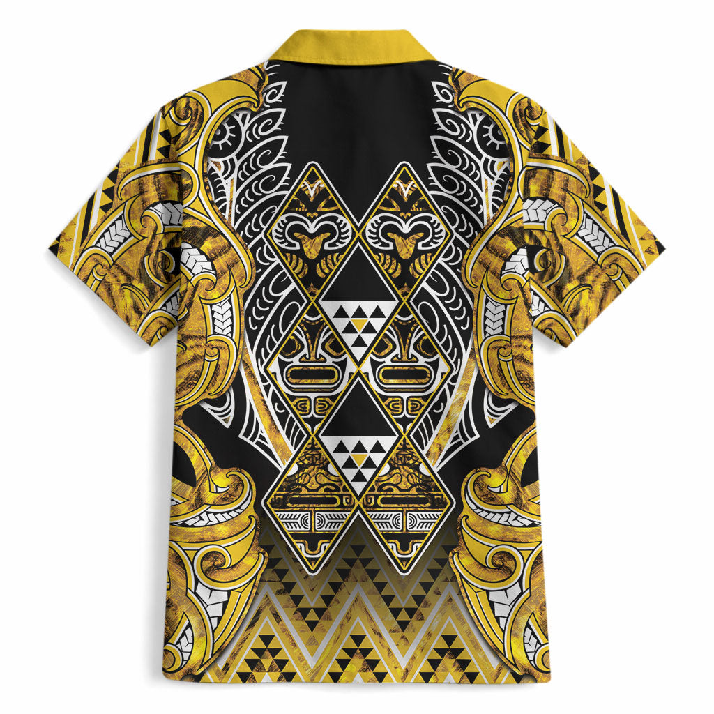 Aotearoa Ngati Whatua Hawaiian Shirt Maori Tribal Gold Paua Shell Pattern