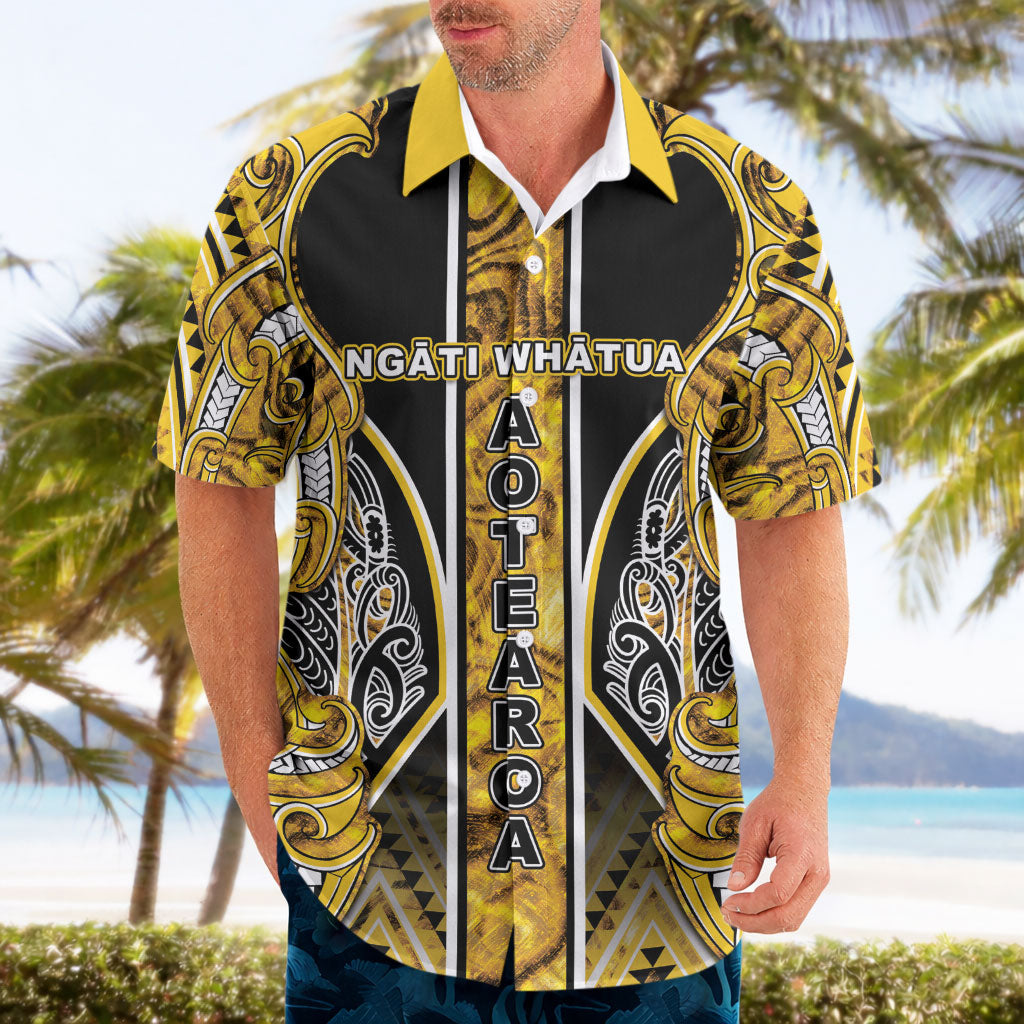 Aotearoa Ngati Whatua Hawaiian Shirt Maori Tribal Gold Paua Shell Pattern