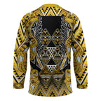 Aotearoa Ngati Whatua Hockey Jersey Maori Tribal Gold Paua Shell Pattern