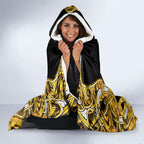 Aotearoa Ngati Whatua Hooded Blanket Maori Tribal Gold Paua Shell Pattern