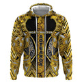 Aotearoa Ngati Whatua Hoodie Maori Tribal Gold Paua Shell Pattern