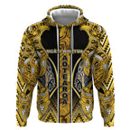 Aotearoa Ngati Whatua Hoodie Maori Tribal Gold Paua Shell Pattern