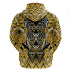 Aotearoa Ngati Whatua Hoodie Maori Tribal Gold Paua Shell Pattern