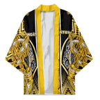 Aotearoa Ngati Whatua Kimono Maori Tribal Gold Paua Shell Pattern