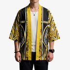 Aotearoa Ngati Whatua Kimono Maori Tribal Gold Paua Shell Pattern