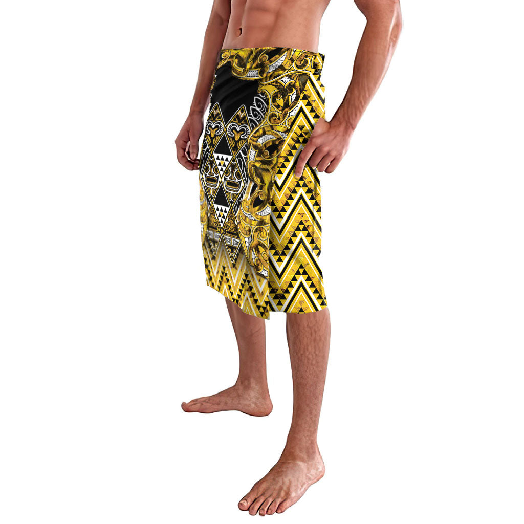 Aotearoa Ngati Whatua Lavalava Maori Tribal Gold Paua Shell Pattern