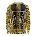 Aotearoa Ngati Whatua Long Sleeve Shirt Maori Tribal Gold Paua Shell Pattern