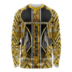 Aotearoa Ngati Whatua Long Sleeve Shirt Maori Tribal Gold Paua Shell Pattern