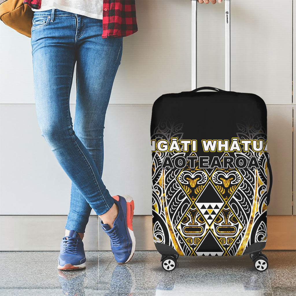 Aotearoa Ngati Whatua Luggage Cover Maori Tribal Gold Paua Shell Pattern