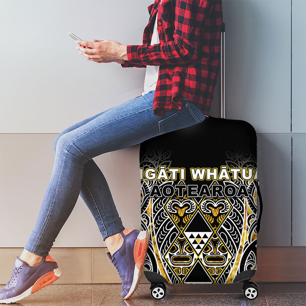 Aotearoa Ngati Whatua Luggage Cover Maori Tribal Gold Paua Shell Pattern