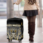 Aotearoa Ngati Whatua Luggage Cover Maori Tribal Gold Paua Shell Pattern