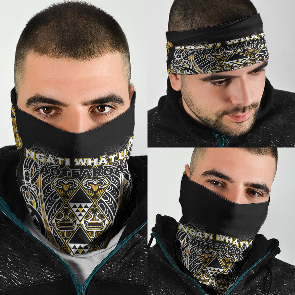 Aotearoa Ngati Whatua Neck Gaiter Maori Tribal Gold Paua Shell Pattern