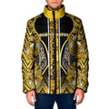 Aotearoa Ngati Whatua Padded Jacket Maori Tribal Gold Paua Shell Pattern
