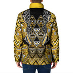 Aotearoa Ngati Whatua Padded Jacket Maori Tribal Gold Paua Shell Pattern