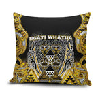Aotearoa Ngati Whatua Pillow Cover Maori Tribal Gold Paua Shell Pattern