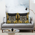 Aotearoa Ngati Whatua Pillow Cover Maori Tribal Gold Paua Shell Pattern