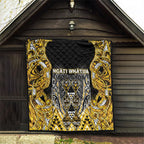 Aotearoa Ngati Whatua Quilt Maori Tribal Gold Paua Shell Pattern