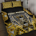 Aotearoa Ngati Whatua Quilt Bed Set Maori Tribal Gold Paua Shell Pattern