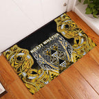 Aotearoa Ngati Whatua Rubber Doormat Maori Tribal Gold Paua Shell Pattern