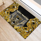 Aotearoa Ngati Whatua Rubber Doormat Maori Tribal Gold Paua Shell Pattern
