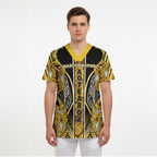 Aotearoa Ngati Whatua Scrub Top Maori Tribal Gold Paua Shell Pattern