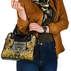 Aotearoa Ngati Whatua Shoulder Handbag Maori Tribal Gold Paua Shell Pattern