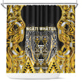 Aotearoa Ngati Whatua Shower Curtain Maori Tribal Gold Paua Shell Pattern