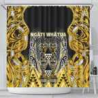 Aotearoa Ngati Whatua Shower Curtain Maori Tribal Gold Paua Shell Pattern