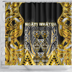 Aotearoa Ngati Whatua Shower Curtain Maori Tribal Gold Paua Shell Pattern
