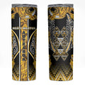 Aotearoa Ngati Whatua Skinny Tumbler Maori Tribal Gold Paua Shell Pattern