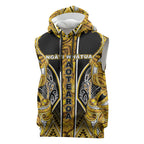 Aotearoa Ngati Whatua Sleeveless Hoodie Maori Tribal Gold Paua Shell Pattern