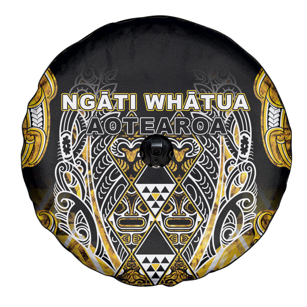 Aotearoa Ngati Whatua Spare Tire Cover Maori Tribal Gold Paua Shell Pattern