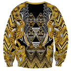 Aotearoa Ngati Whatua Sweatshirt Maori Tribal Gold Paua Shell Pattern