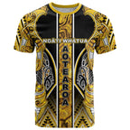 Aotearoa Ngati Whatua T Shirt Maori Tribal Gold Paua Shell Pattern