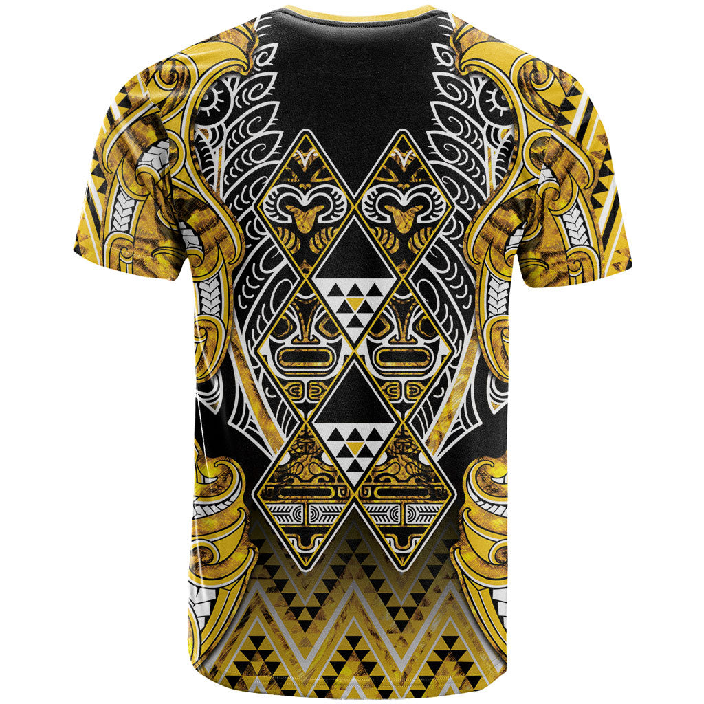 Aotearoa Ngati Whatua T Shirt Maori Tribal Gold Paua Shell Pattern