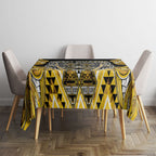 Aotearoa Ngati Whatua Tablecloth Maori Tribal Gold Paua Shell Pattern
