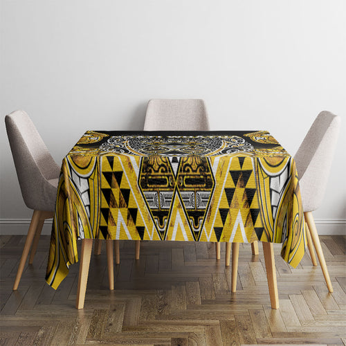 Aotearoa Ngati Whatua Tablecloth Maori Tribal Gold Paua Shell Pattern