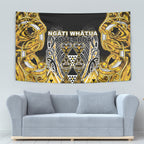 Aotearoa Ngati Whatua Tapestry Maori Tribal Gold Paua Shell Pattern