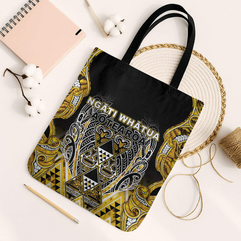 Aotearoa Ngati Whatua Tote Bag Maori Tribal Gold Paua Shell Pattern