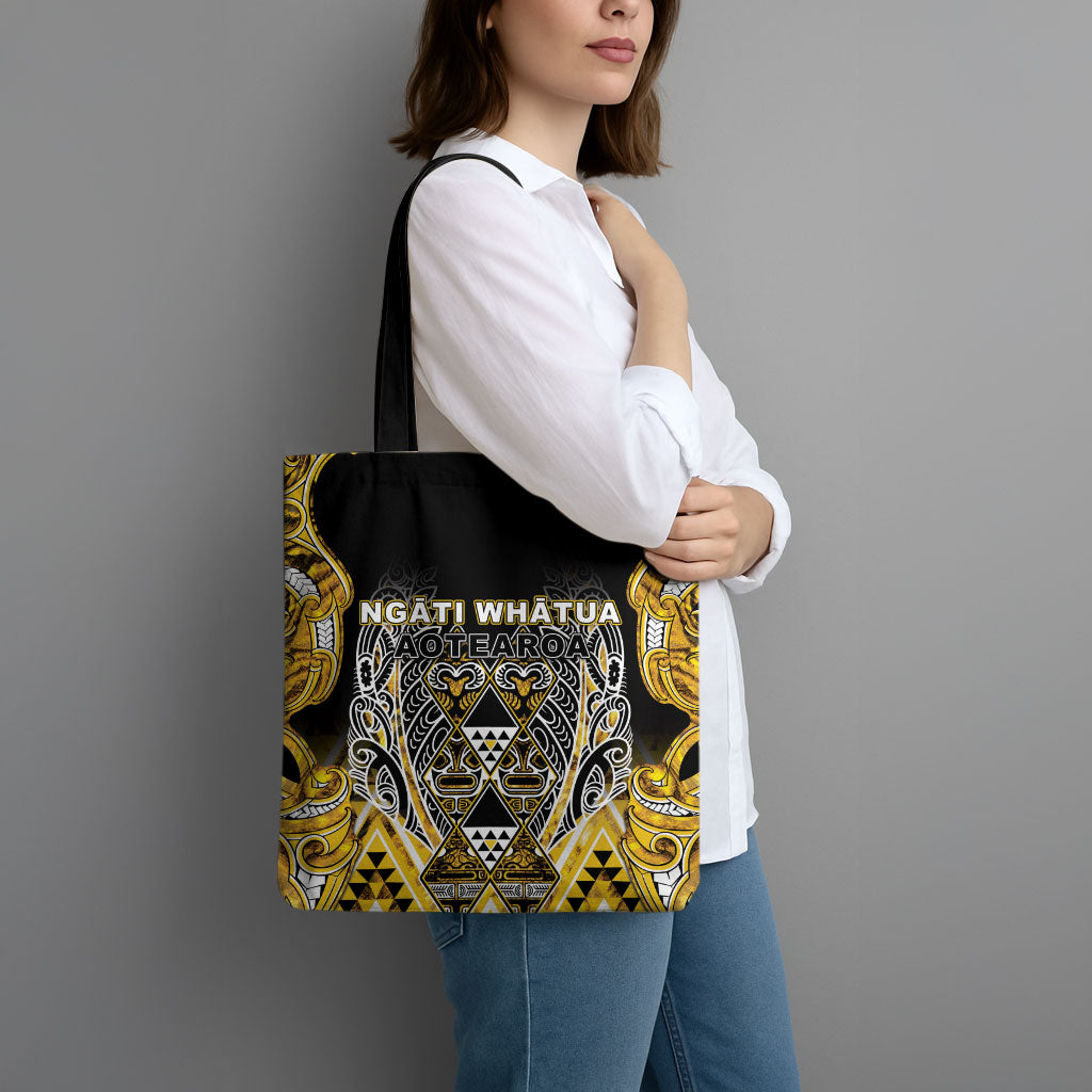 Aotearoa Ngati Whatua Tote Bag Maori Tribal Gold Paua Shell Pattern