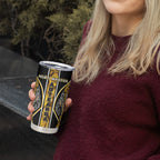 Aotearoa Ngati Whatua Tumbler Cup Maori Tribal Gold Paua Shell Pattern